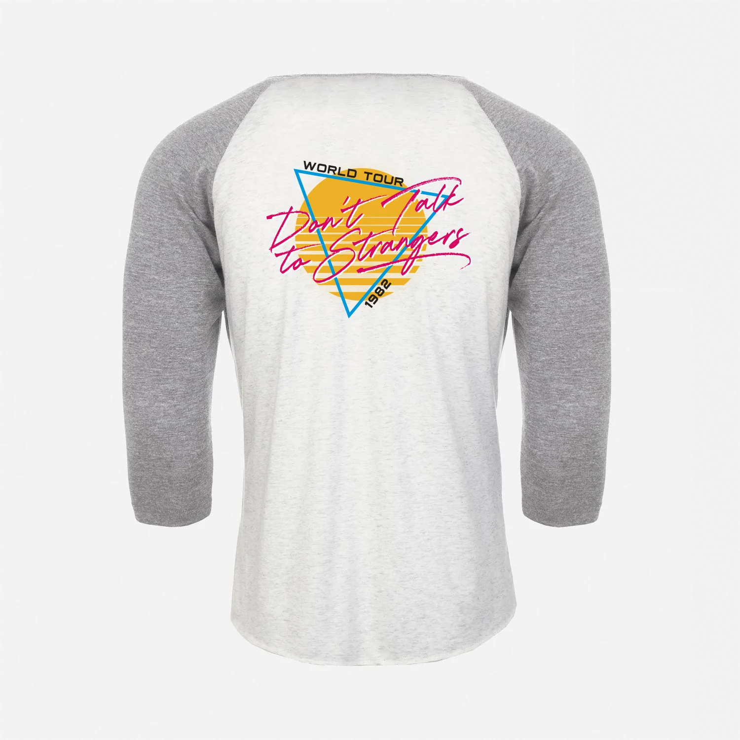 Rick Springfield Don't Talk To Strangers Raglan T-Shirt - WHITE & GRAY - Image 2