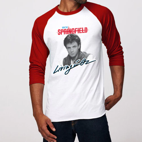 Rick Springfield Retro Living in Oz Raglan - Red/White